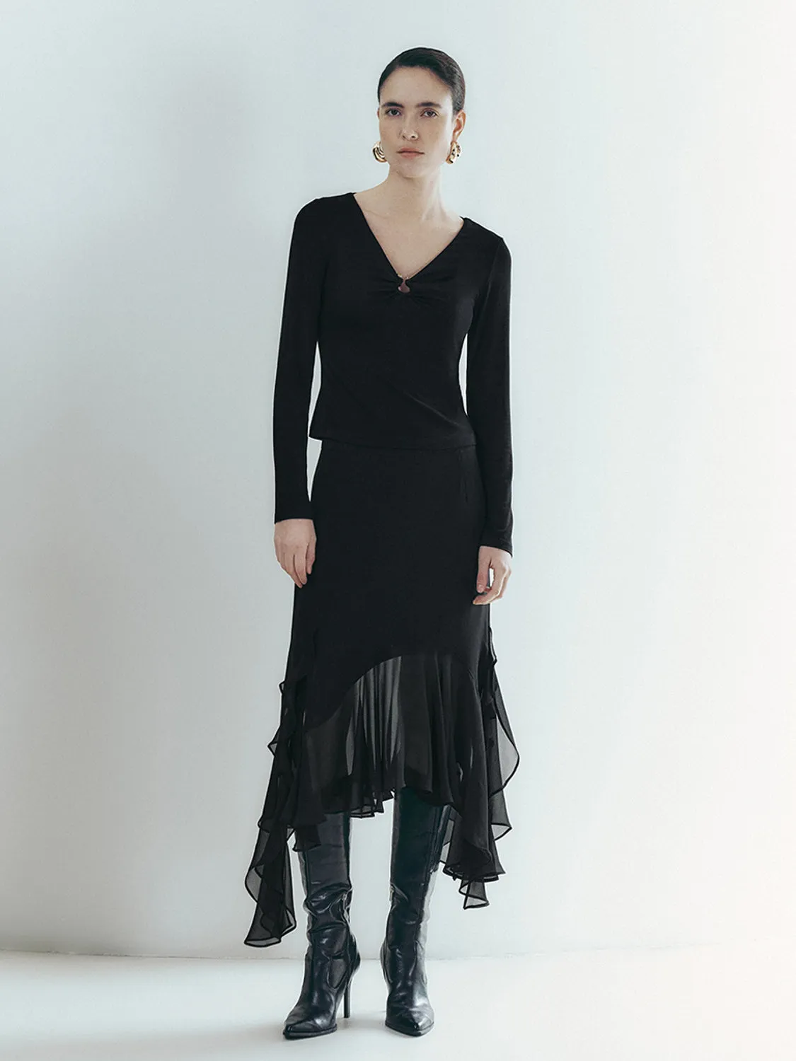 Ruffle Hem A-Line Skirts sold by Urban Revivo product image thumbnail 5