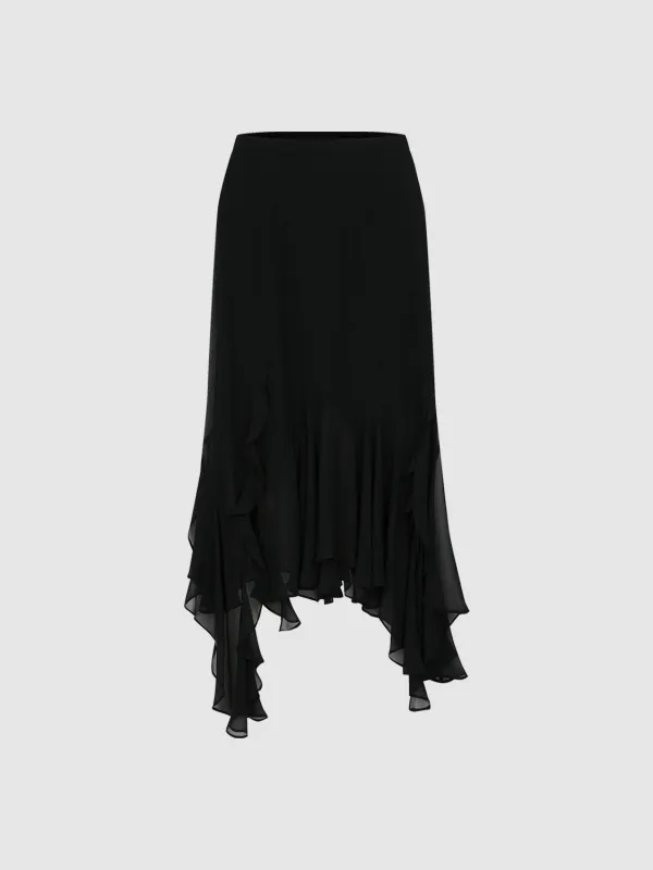 Ruffle Hem A-Line Skirts made by Urban Revivo