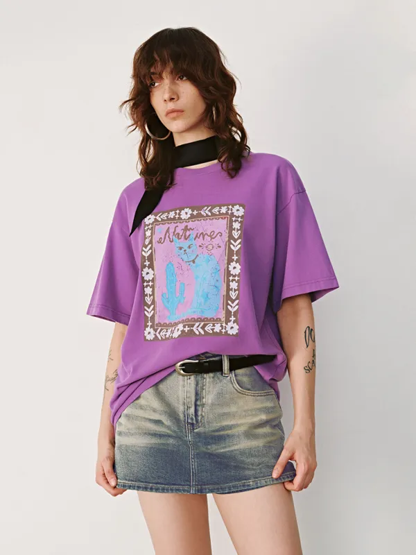 Printed Loose T-Shirts sold by Urban Revivo
