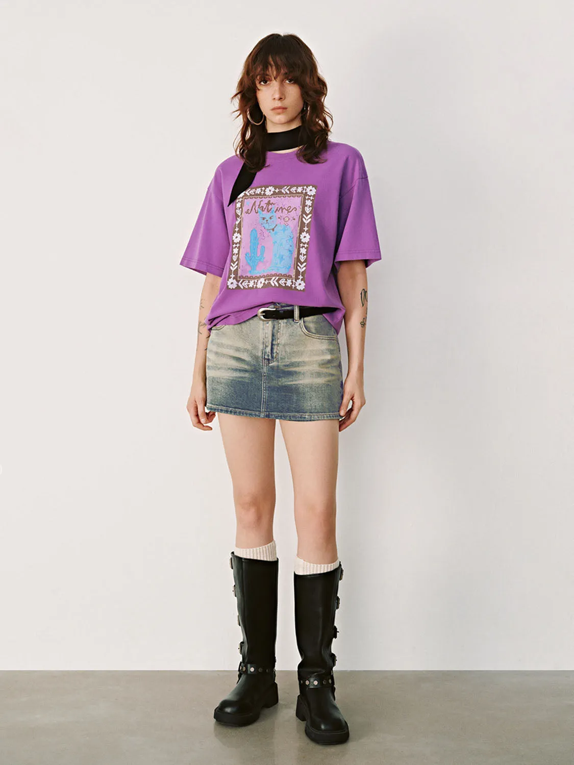 Printed Loose T-Shirts sold by Urban Revivo product image thumbnail 2