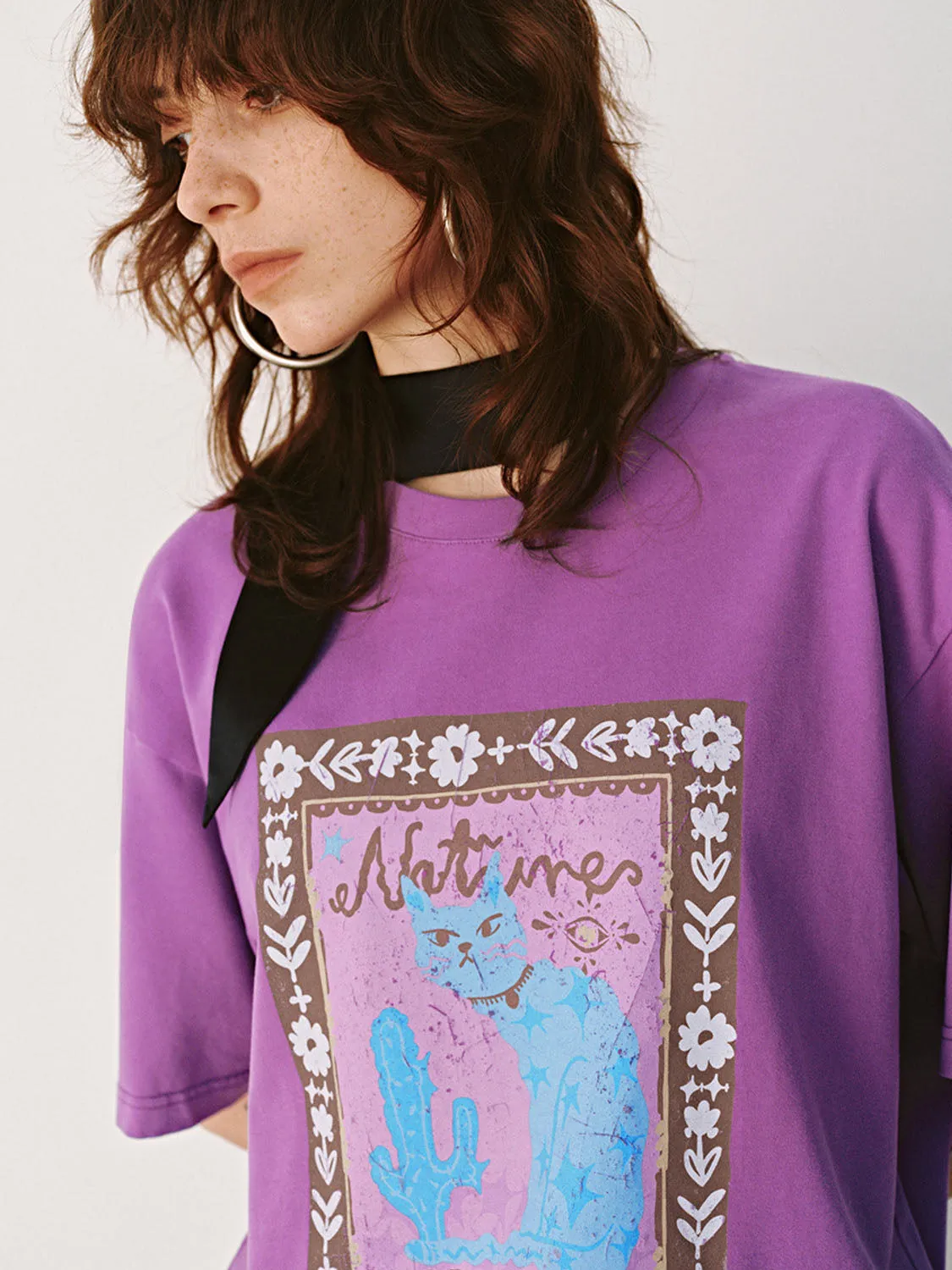 Printed Loose T-Shirts sold by Urban Revivo product image thumbnail 4