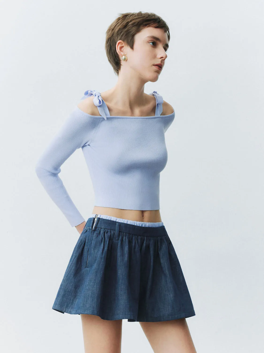 One Shoulder Knitted T-Shirts sold by Urban Revivo product image thumbnail 2