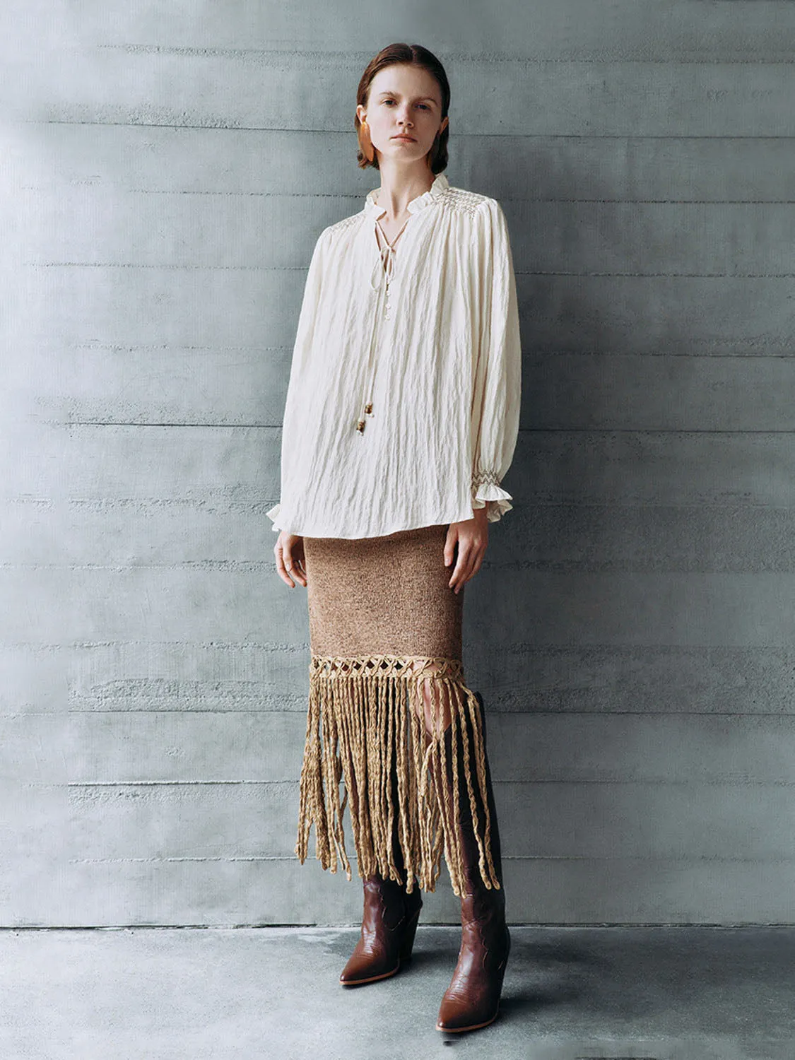 Lace Up Front Overhead Shirt sold by Urban Revivo product image thumbnail 5