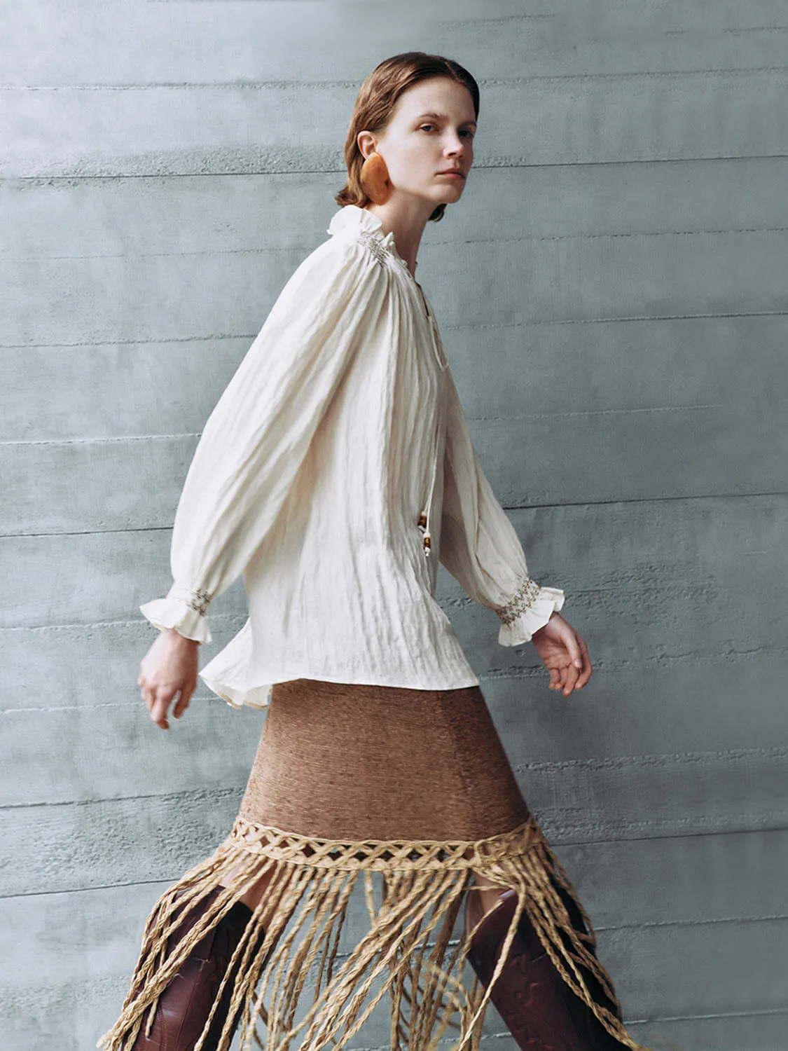 Lace Up Front Overhead Shirt sold by Urban Revivo product image thumbnail 3