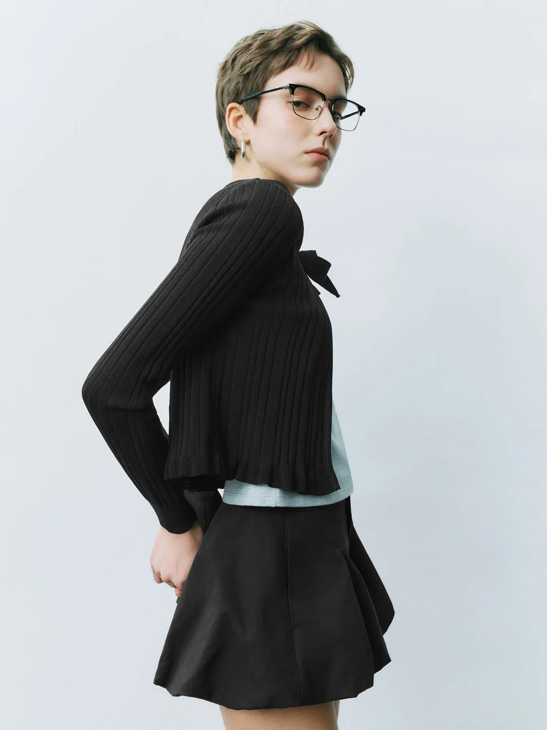 Lace Up Front Knitted Cardigans sold by Urban Revivo product image thumbnail 2