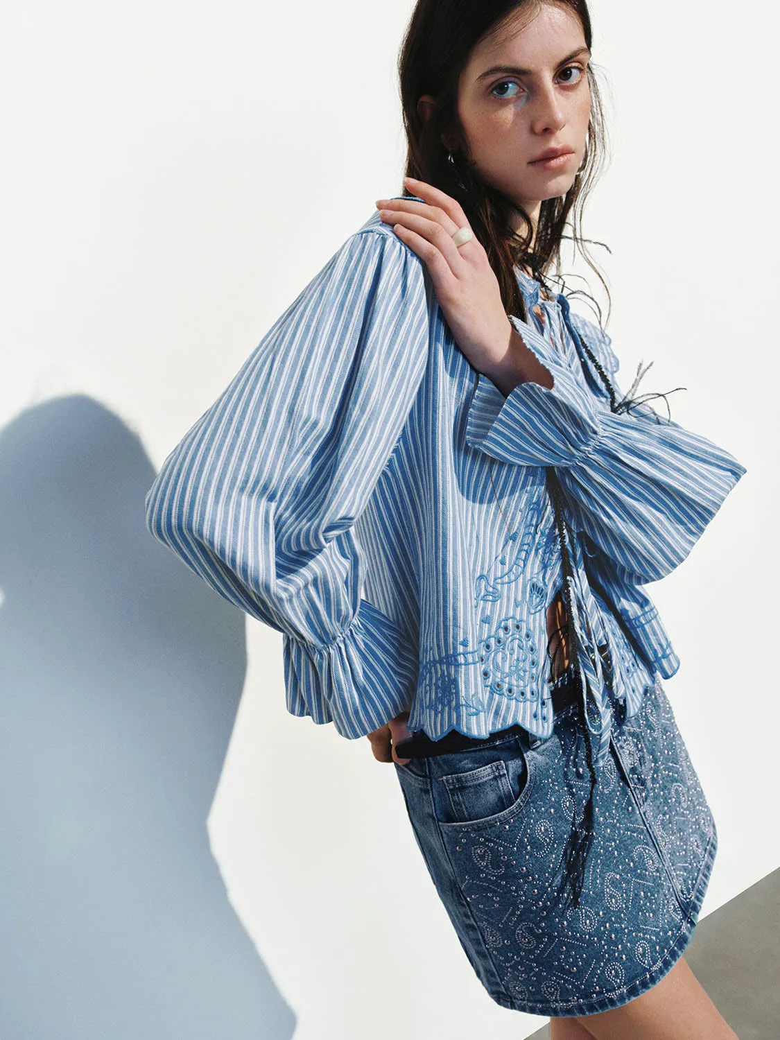 Lace Up Front Floral Shirts sold by Urban Revivo product image thumbnail 2