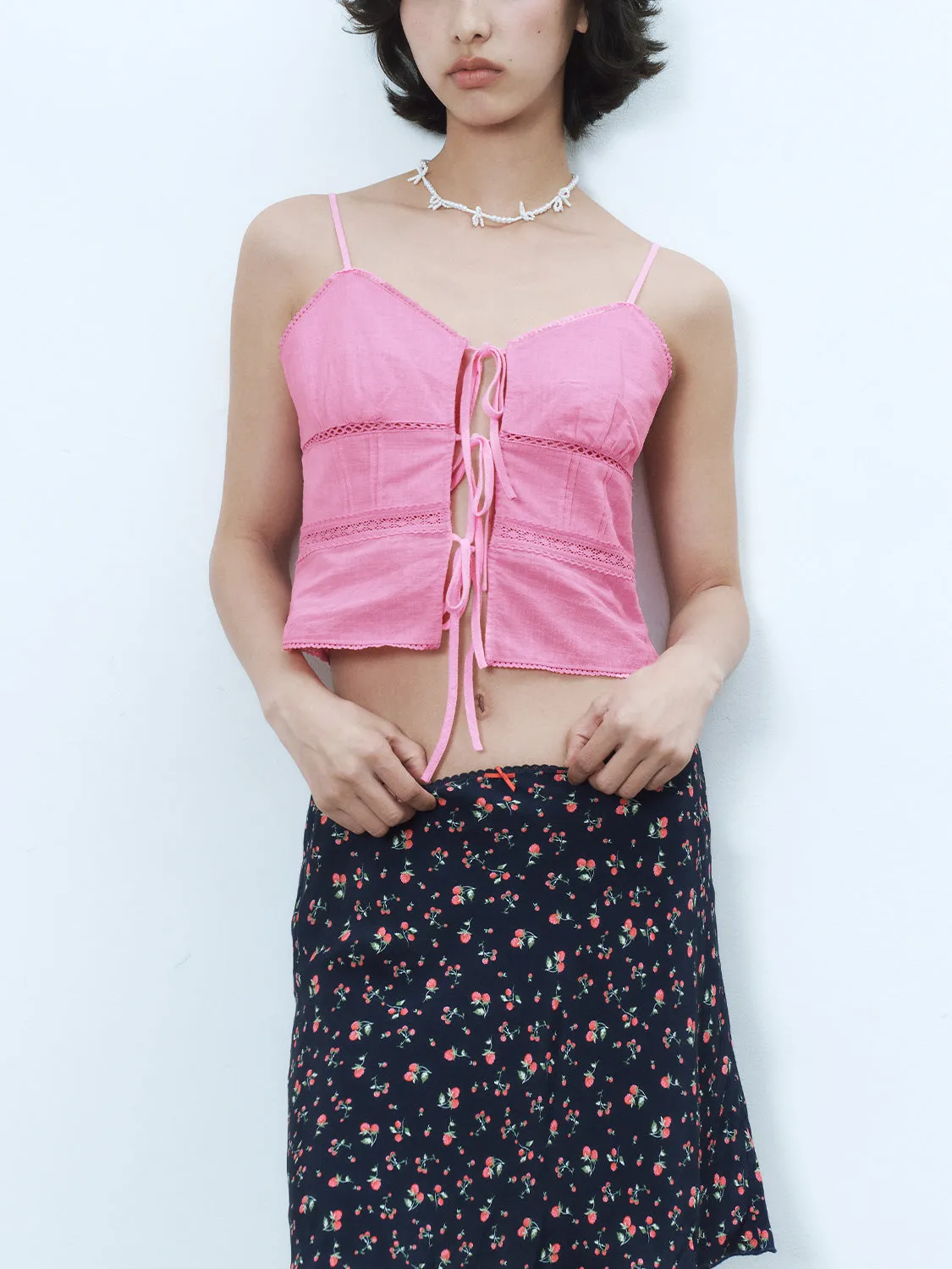 Lace Up Cami Tops sold by Urban Revivo