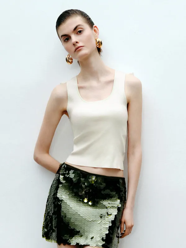 Knitted Square Collar Tops sold by Urban Revivo