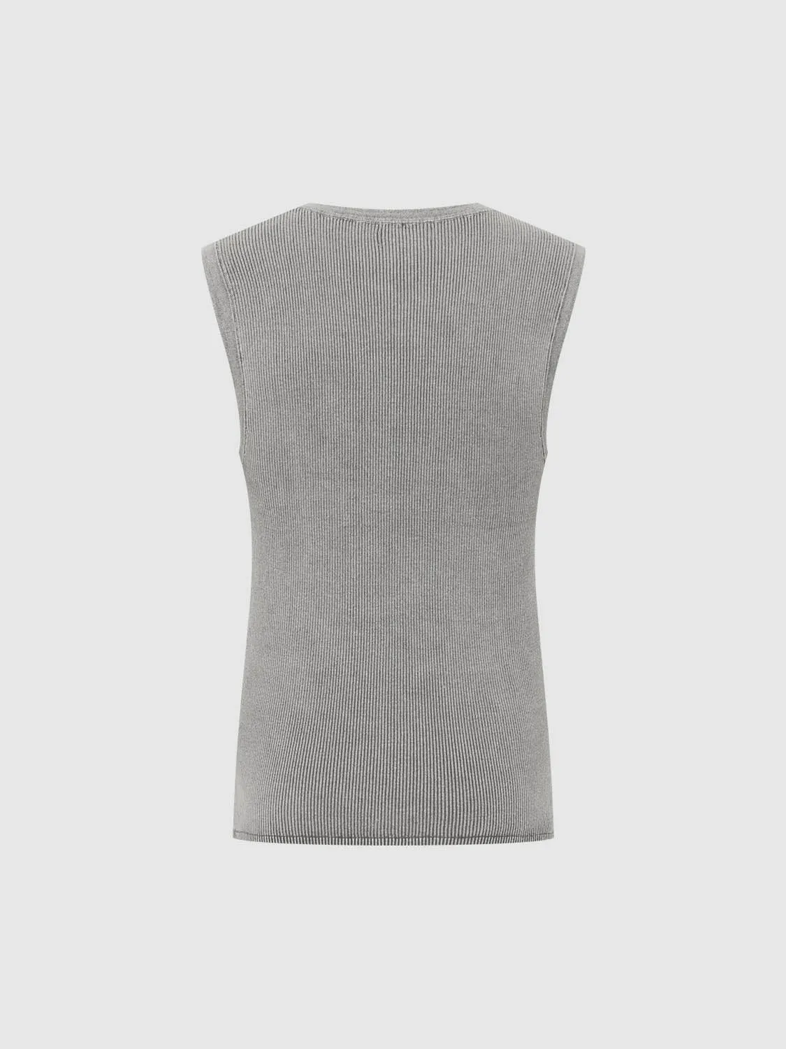 Knitted Sleeveless T-Shirts sold by Urban Revivo product image thumbnail 4