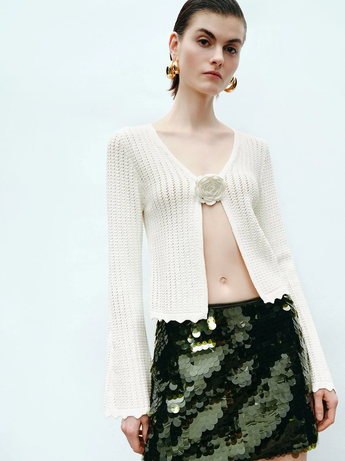 Flower Decor Knitted Cardigans sold by Urban Revivo product image thumbnail 2