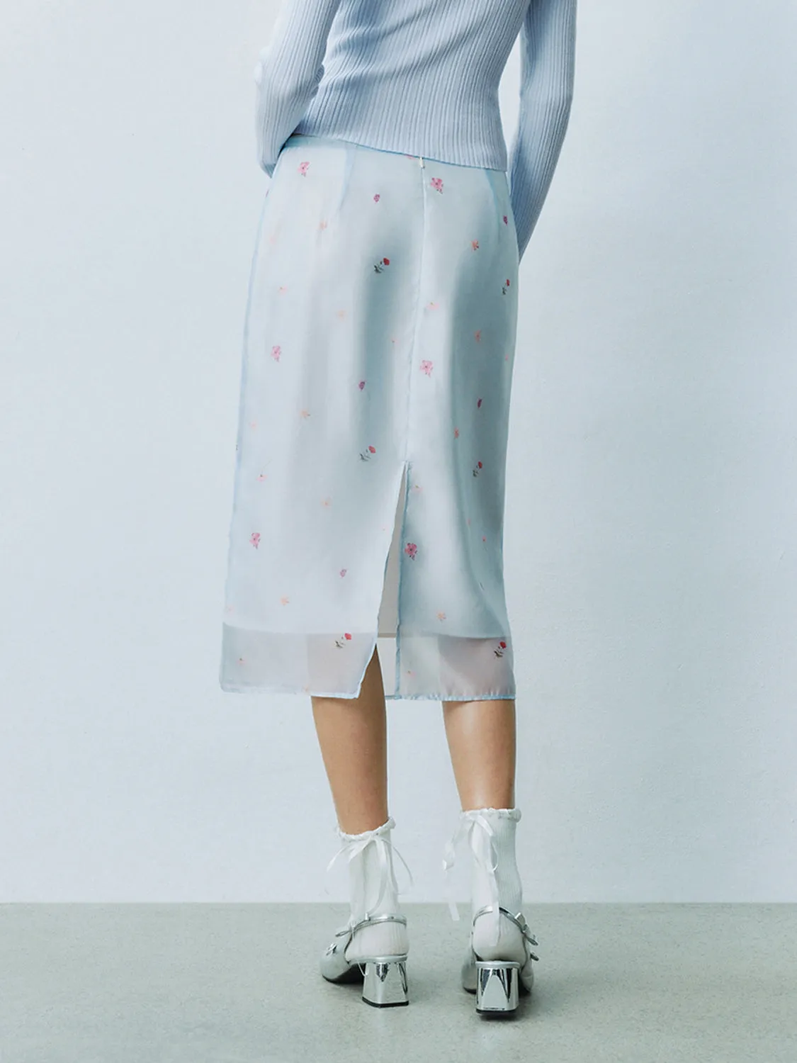 Floral Sheer Straight Skirts sold by Urban Revivo product image thumbnail 3