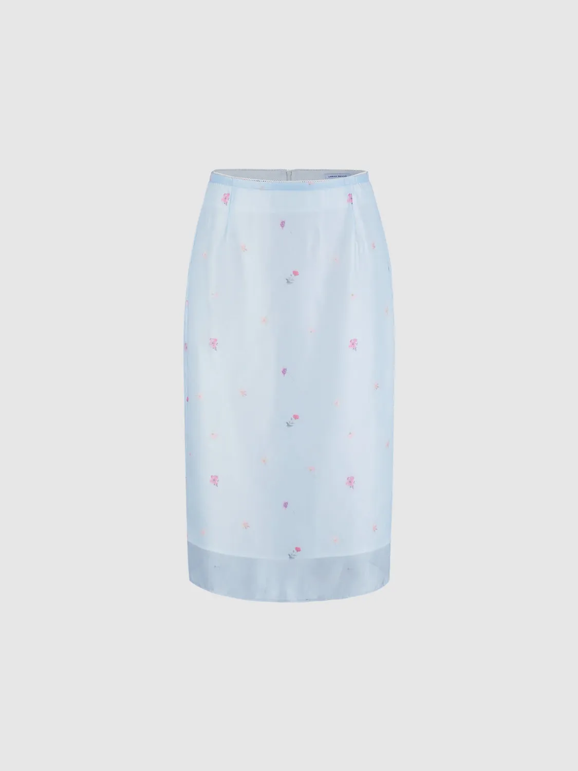 Floral Sheer Straight Skirts sold by Urban Revivo
