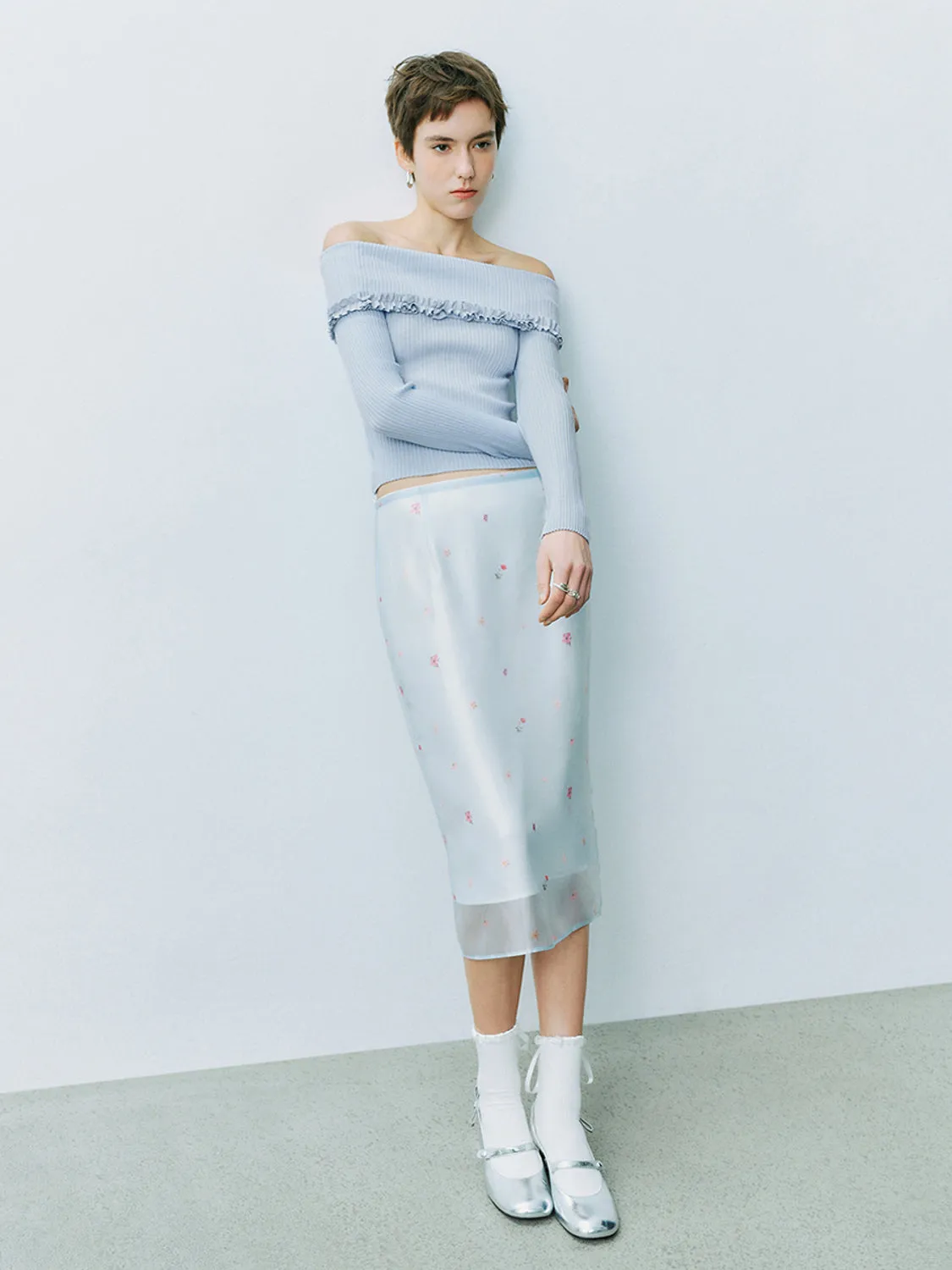 Floral Sheer Straight Skirts sold by Urban Revivo product image thumbnail 5