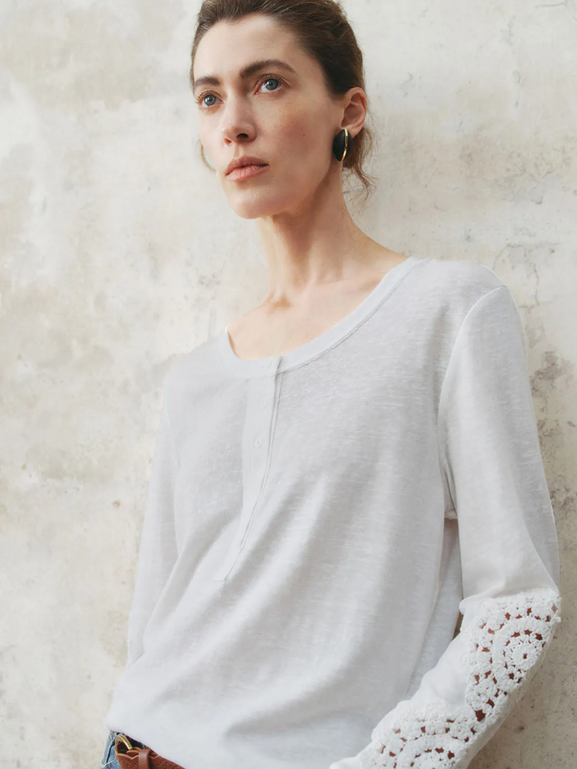 Crochet Sleeve T-Shirts sold by Urban Revivo product image thumbnail 3