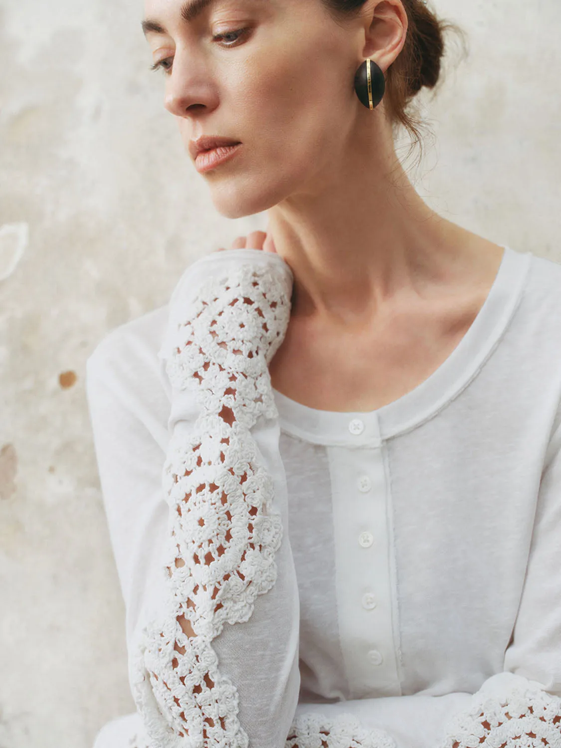 Crochet Sleeve T-Shirts sold by Urban Revivo product image thumbnail 5