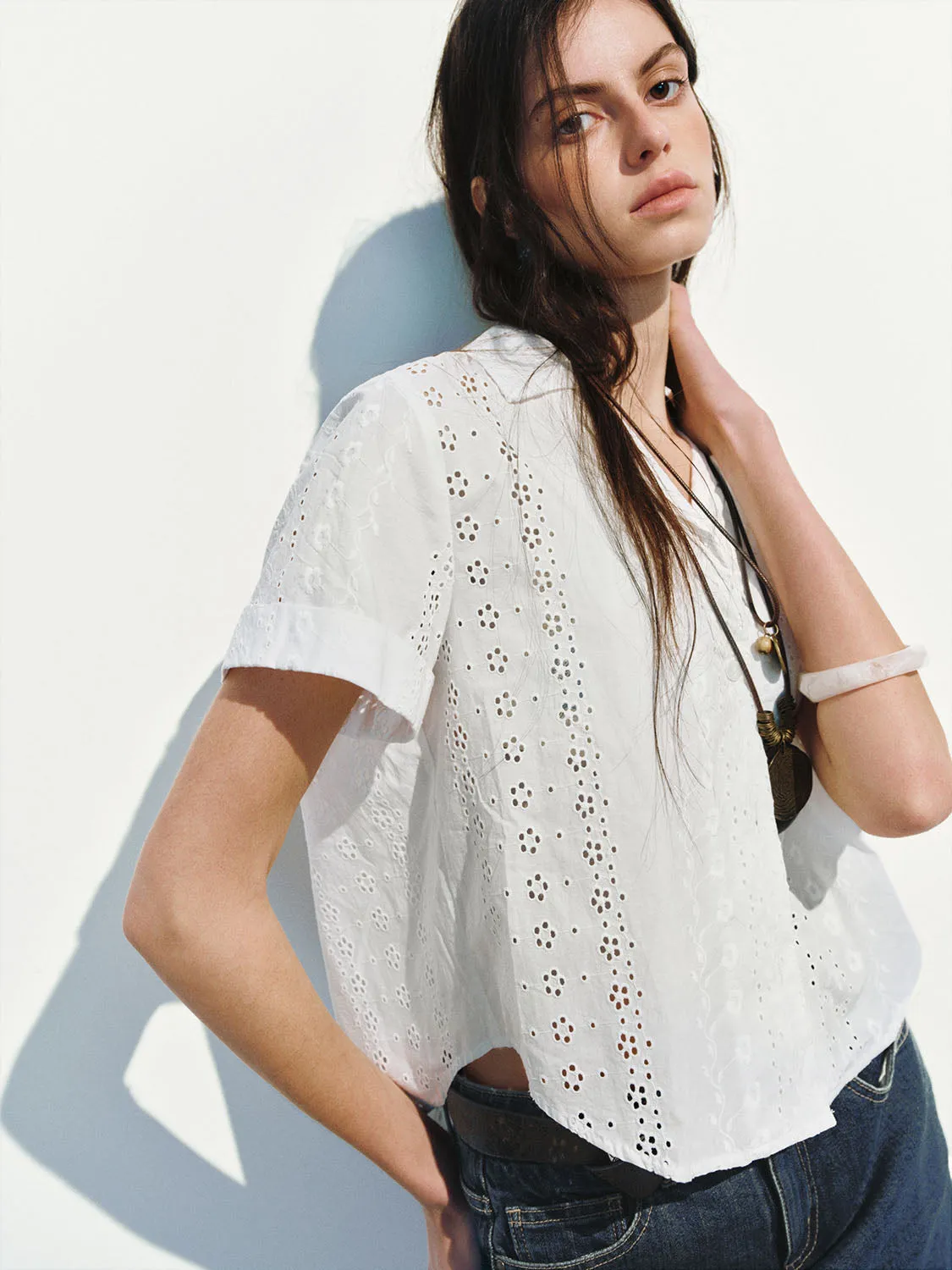 Camp Collar Crochet Shirts sold by Urban Revivo product image thumbnail 3