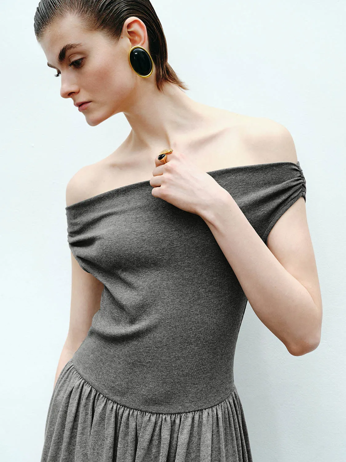 Off Shoulder A-Line Dresses sold by Urban Revivo product image thumbnail 3