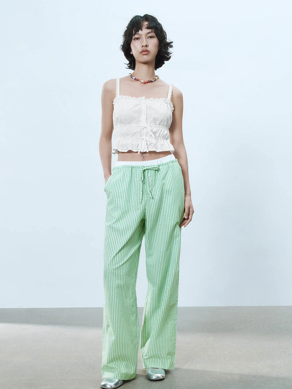 Striped Wide-Leg Pants sold by Urban Revivo product image thumbnail 5