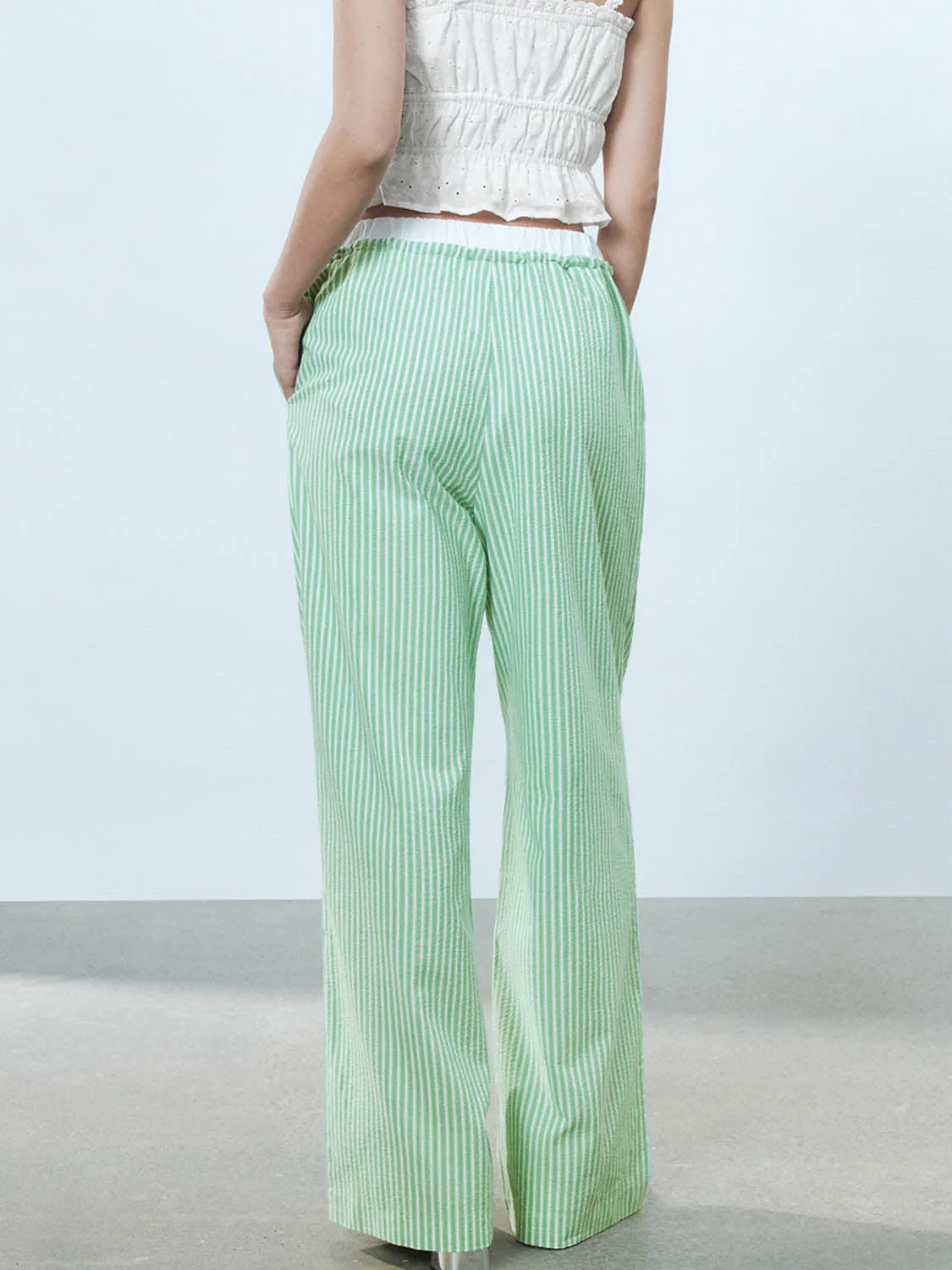 Striped Wide-Leg Pants sold by Urban Revivo product image thumbnail 3