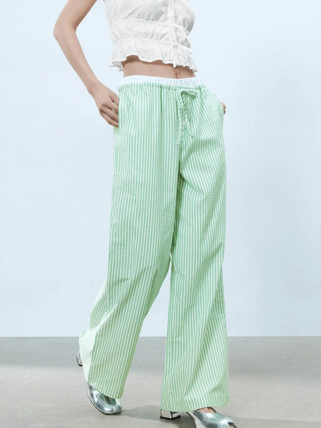Striped Wide-Leg Pants sold by Urban Revivo product image thumbnail 2