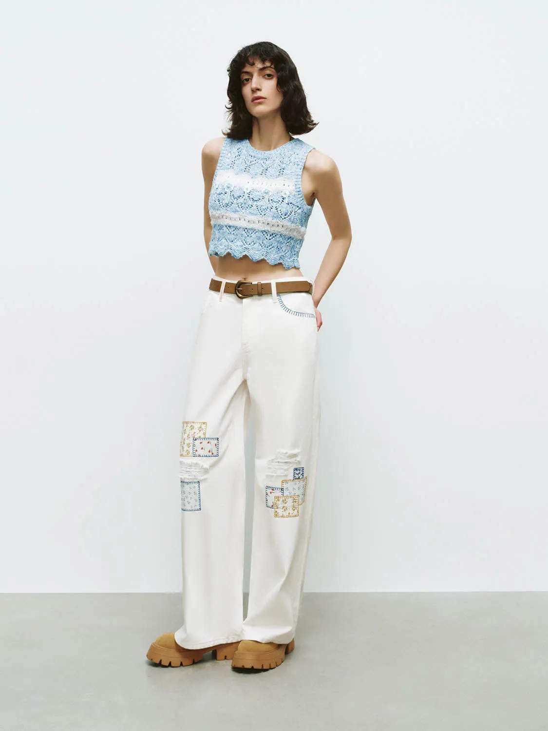 Crochet Knitted Tank Tops sold by Urban Revivo product image thumbnail 4