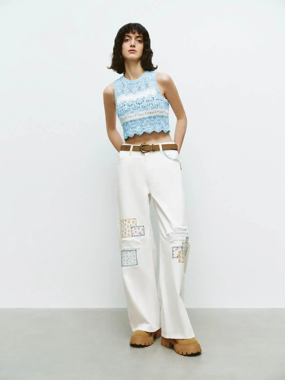 Crochet Knitted Tank Tops sold by Urban Revivo product image thumbnail 3