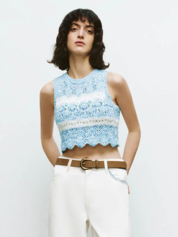 Crochet Knitted Tank Tops sold by Urban Revivo