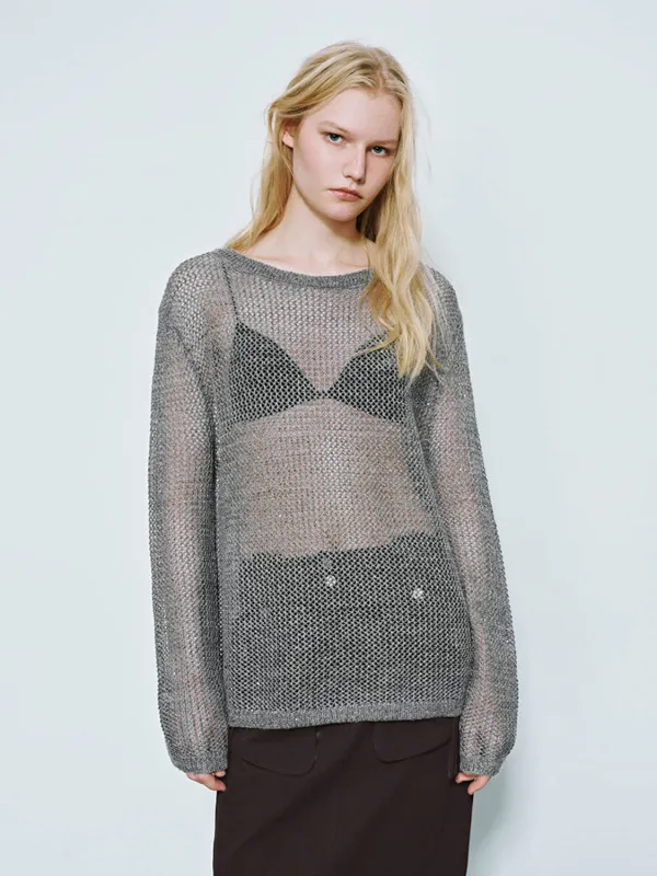 Mesh Knitted Long Sleeve T-Shirts sold by Urban Revivo