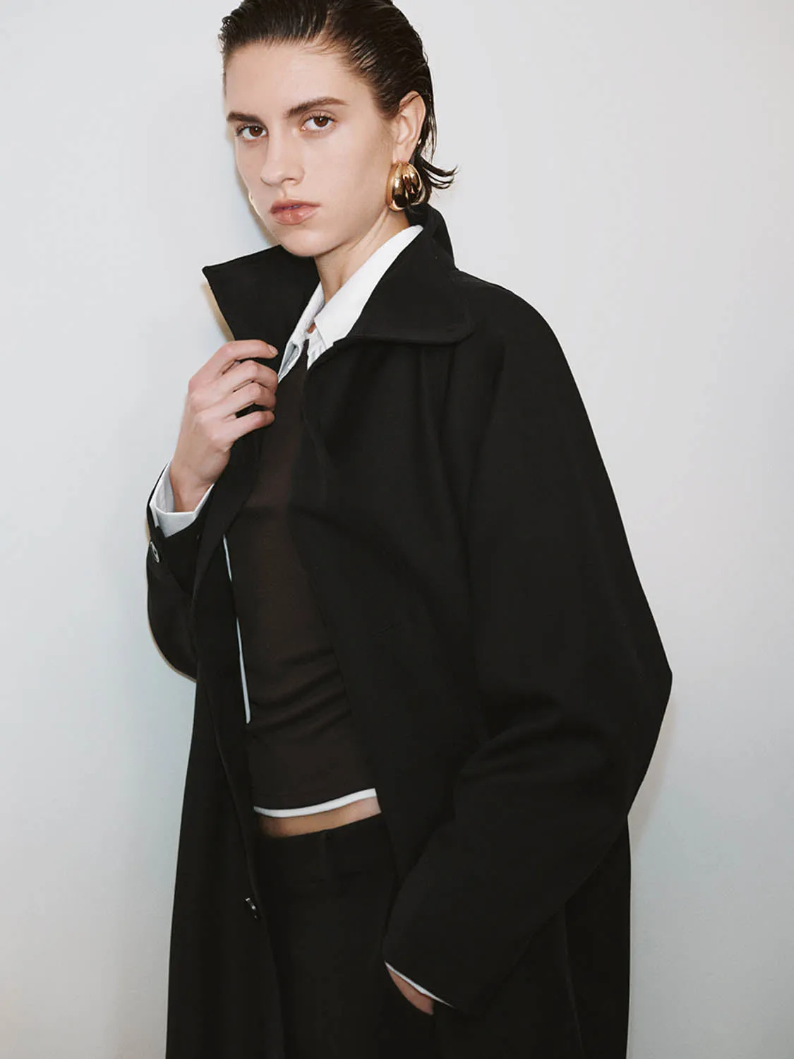 Oversized Trench Wool Blend Coats sold by Urban Revivo product image thumbnail 5