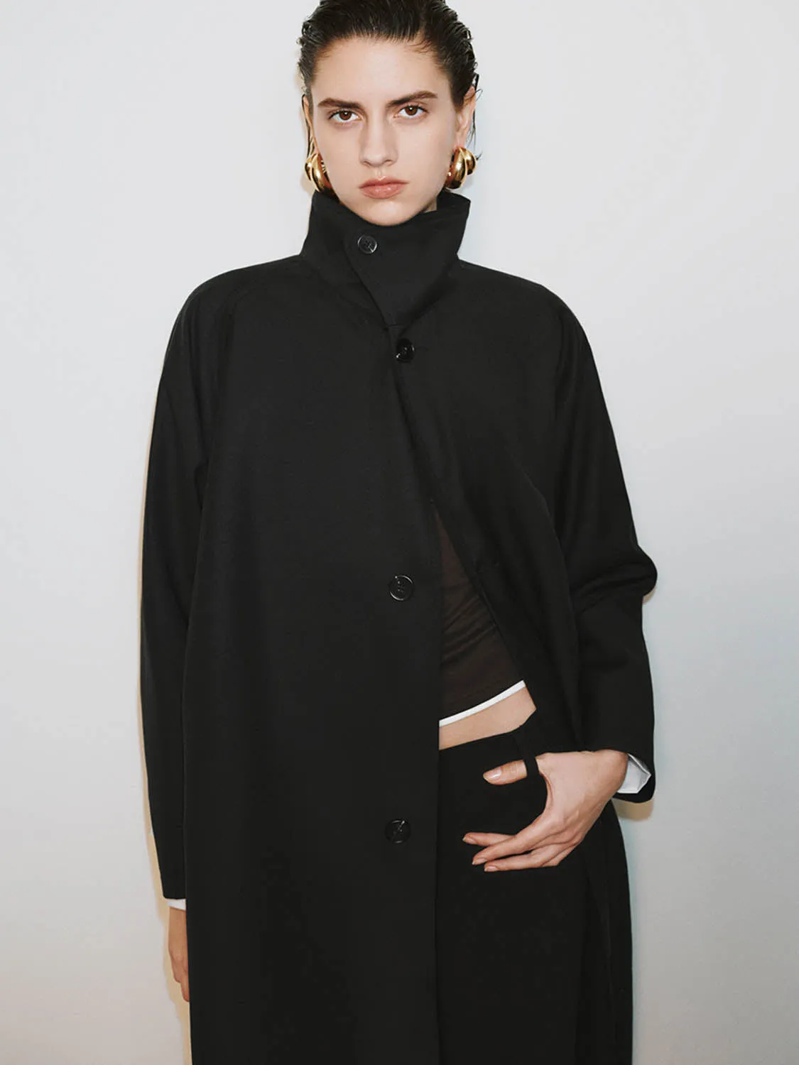 Oversized Trench Wool Blend Coats sold by Urban Revivo product image thumbnail 2
