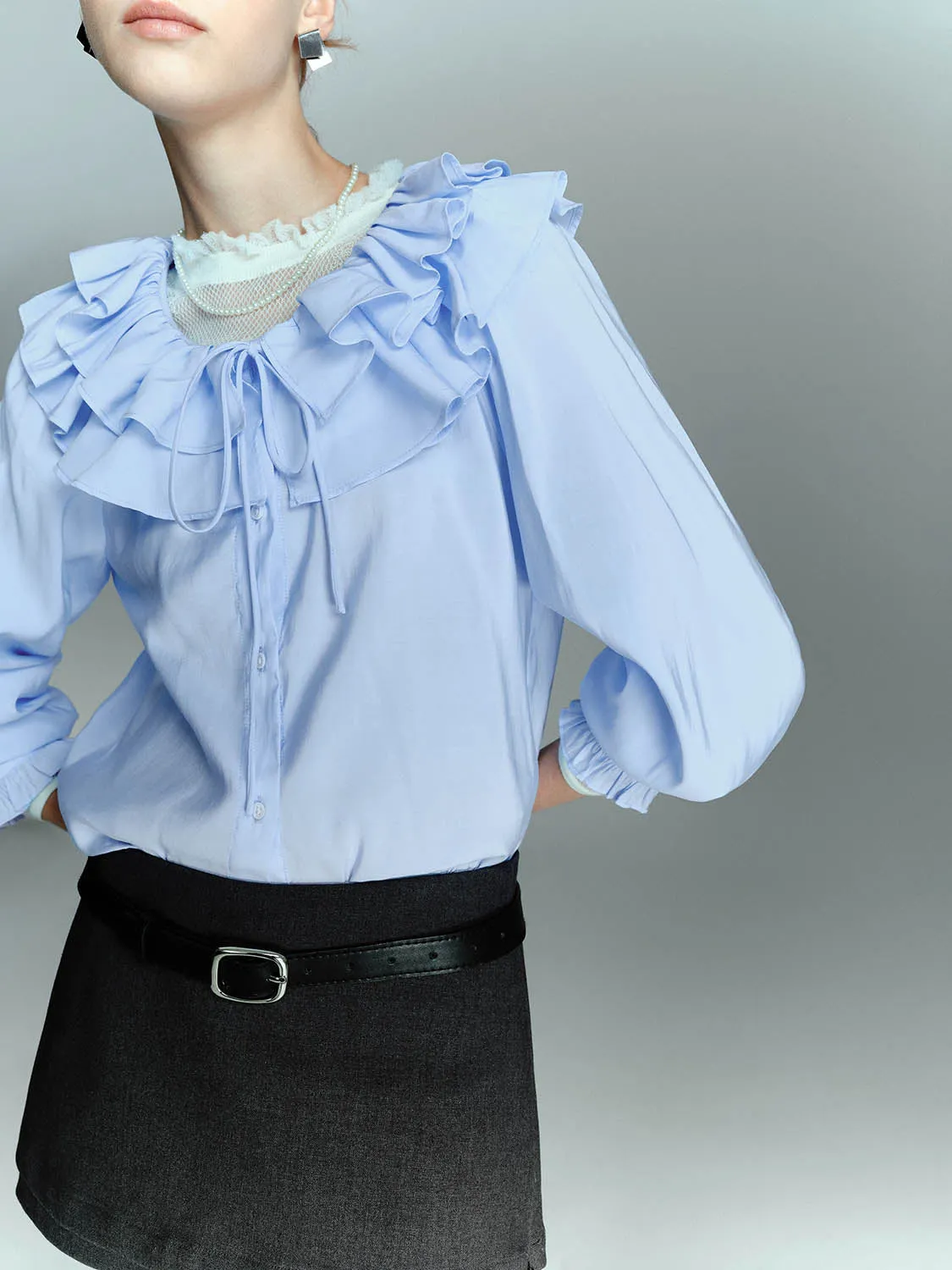 Ruffle Hem Overhead Shirts sold by Urban Revivo product image thumbnail 5