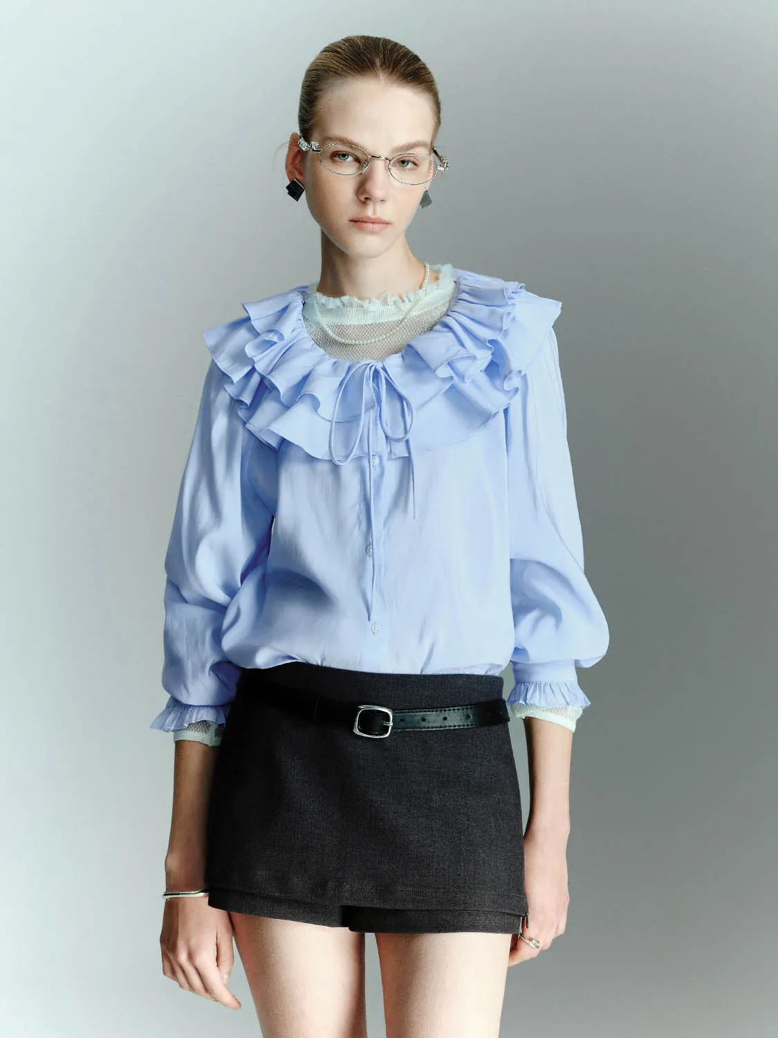 Ruffle Hem Overhead Shirts sold by Urban Revivo