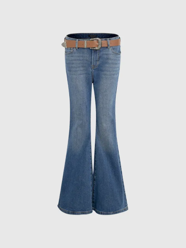 Denim Flared-Leg Pants sold by Urban Revivo