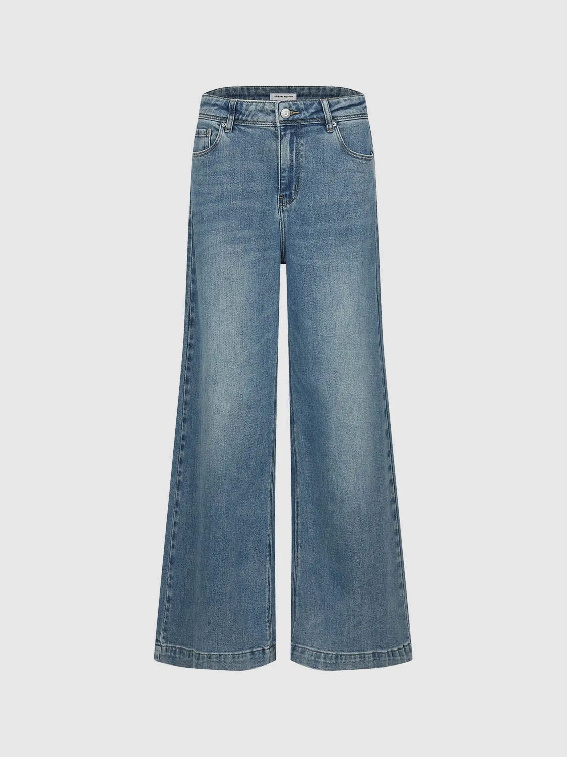 Denim Wide-Leg Pants sold by Urban Revivo
