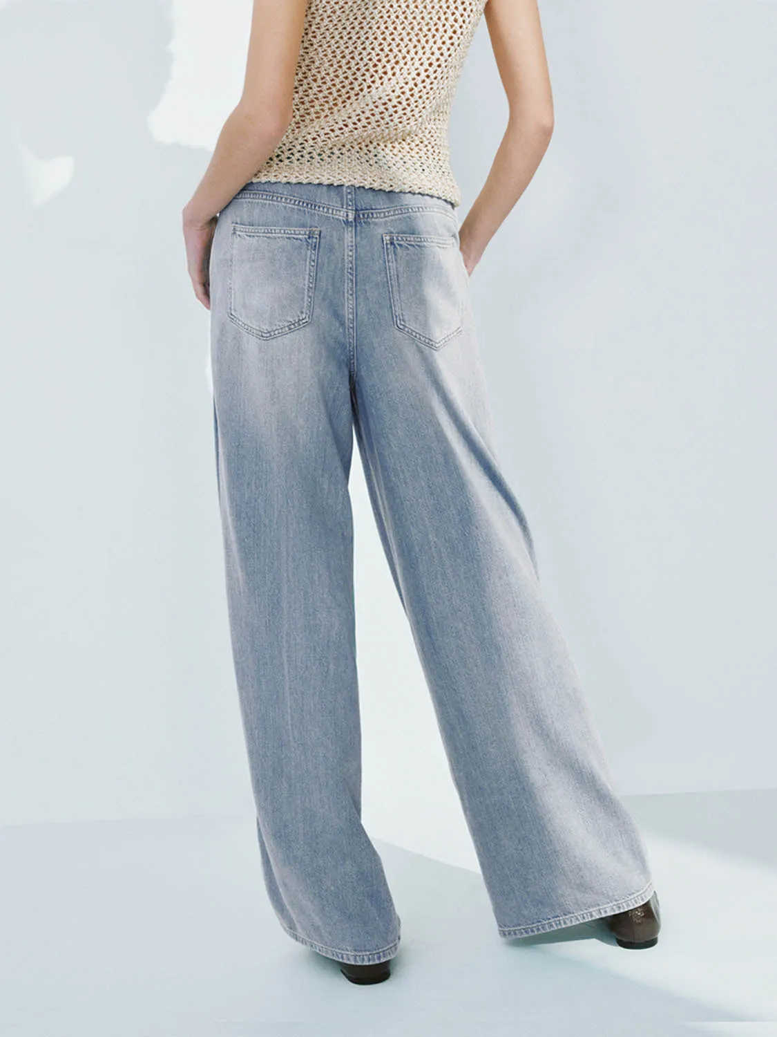 Denim Wide-Leg Pants sold by Urban Revivo product image thumbnail 3