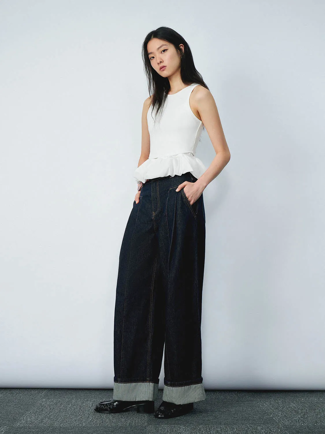 Ruffle Hem Skinny Tank Tops sold by Urban Revivo product image thumbnail 4