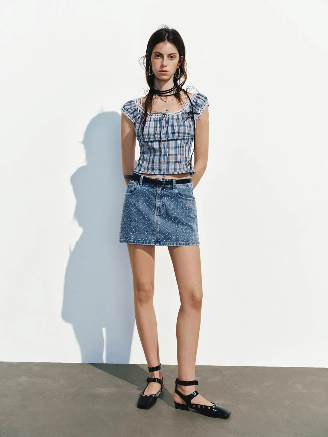 Checkered Shirred Blouses sold by Urban Revivo product image thumbnail 3