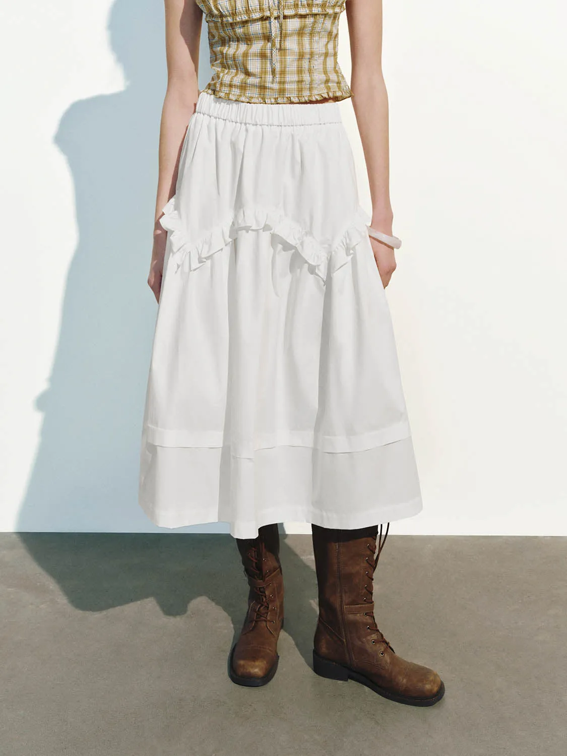 Ruffle Hem A-Line Skirts sold by Urban Revivo product image thumbnail 2