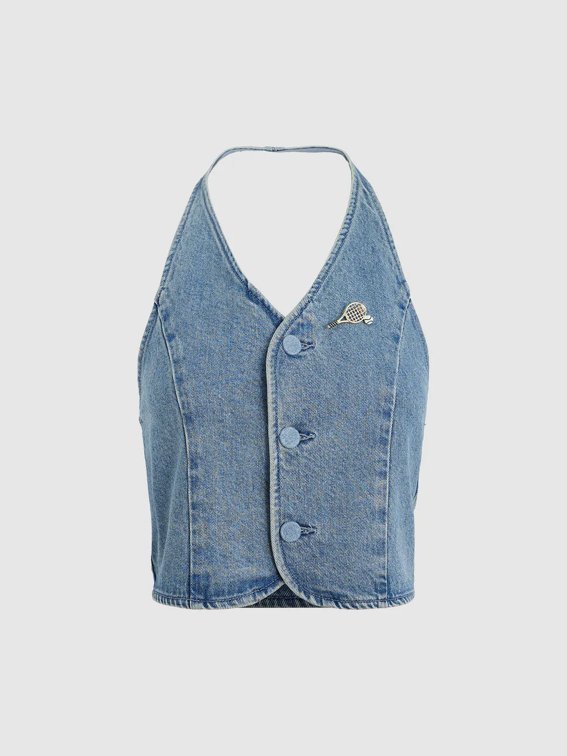Halter Neck Denim Shirts sold by Urban Revivo product image thumbnail 3