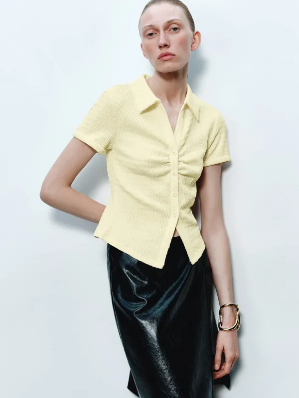 Skinny Lapel Short Sleeve T-Shirts sold by Urban Revivo