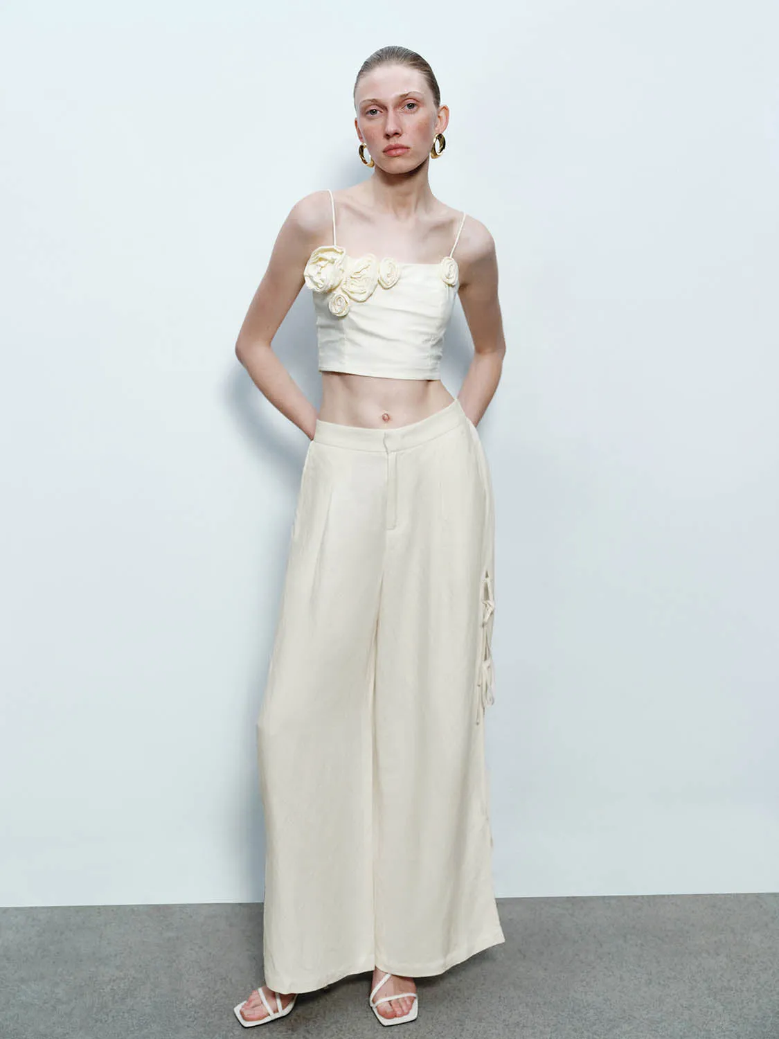 Lace Up Wide-Leg Pants sold by Urban Revivo product image thumbnail 5