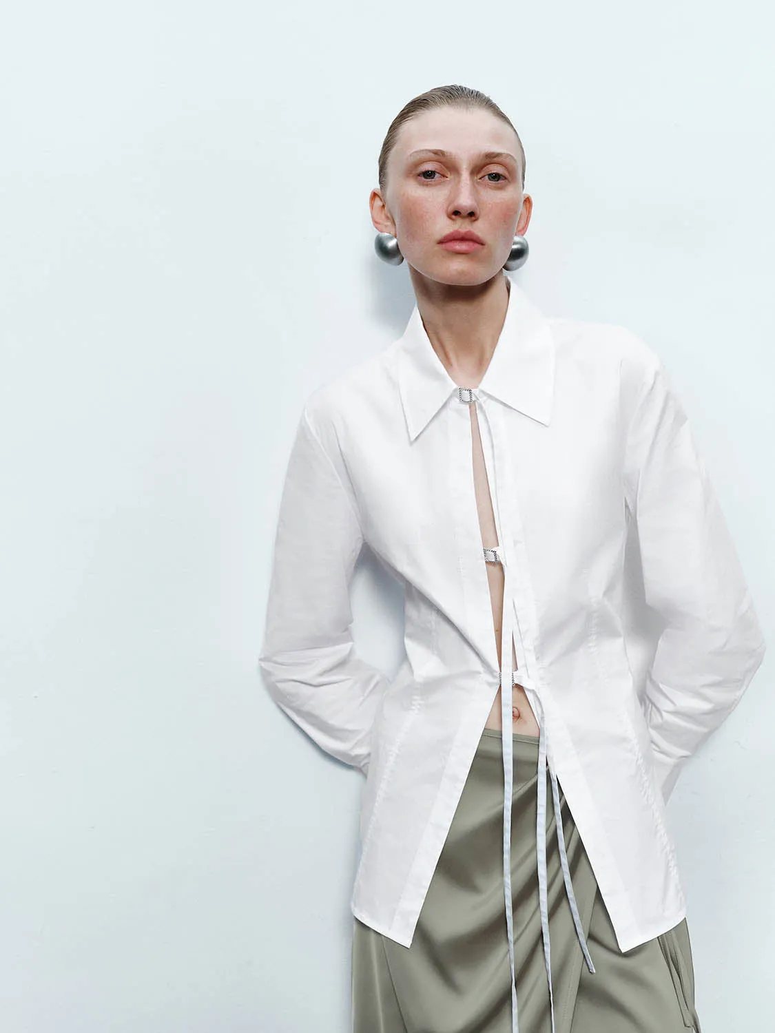 Lace Up Front Shirts sold by Urban Revivo product image thumbnail 2