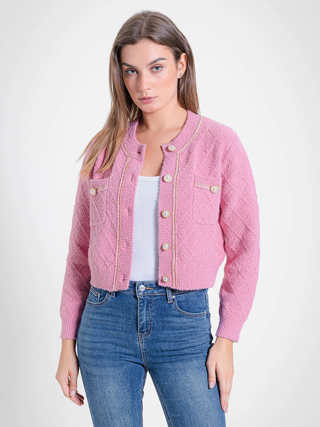 Standard Sleeve Crew Neck Knitted Cardigans sold by Urban Revivo product image thumbnail 2