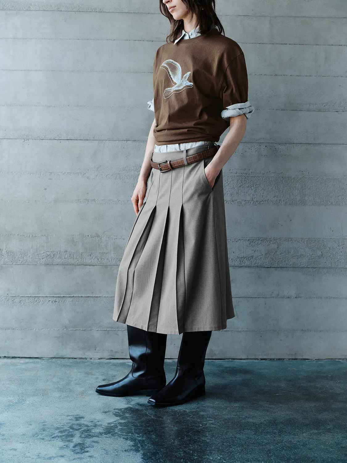 Pleated A-Line Skirts sold by Urban Revivo product image thumbnail 3