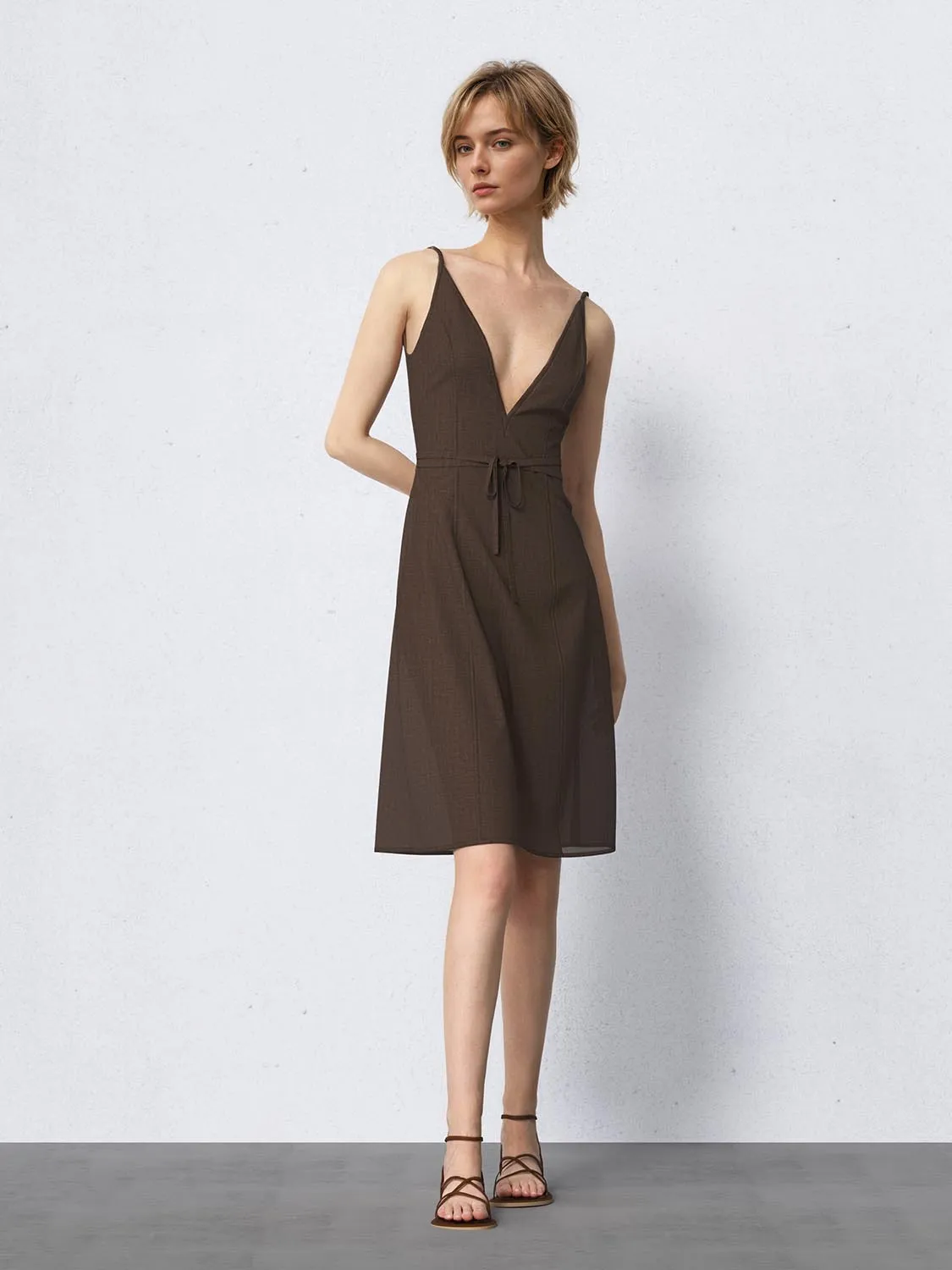 Cami V-Neck A-Line Dress sold by Urban Revivo product image thumbnail 5