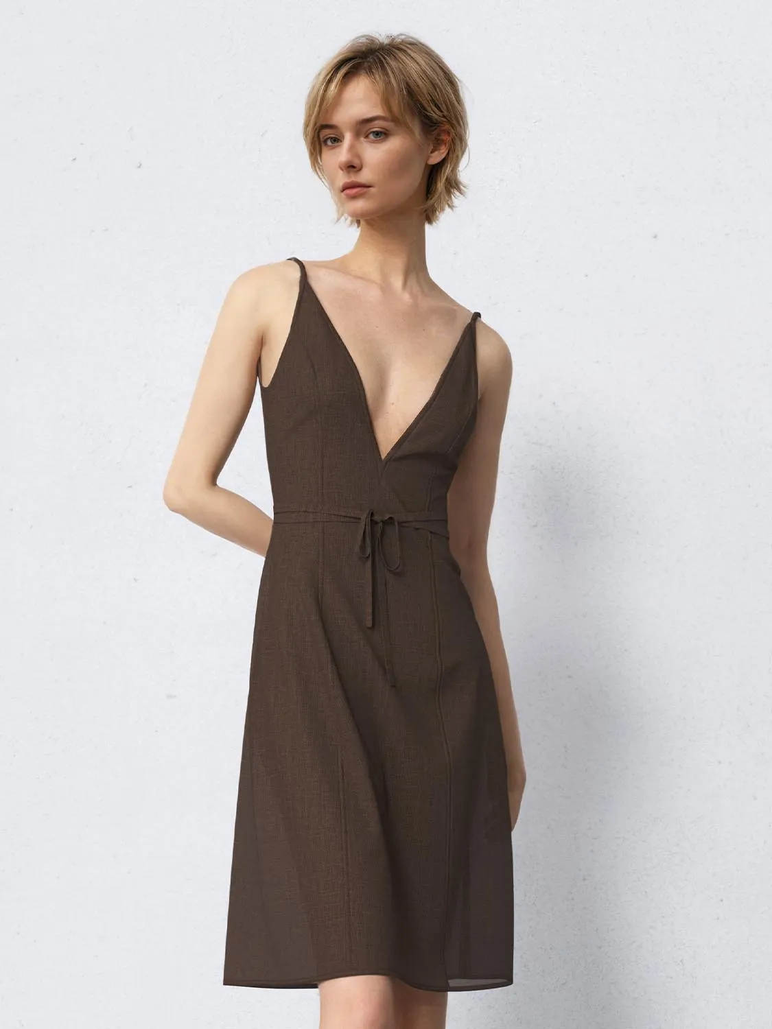 Cami V-Neck A-Line Dress sold by Urban Revivo product image thumbnail 3