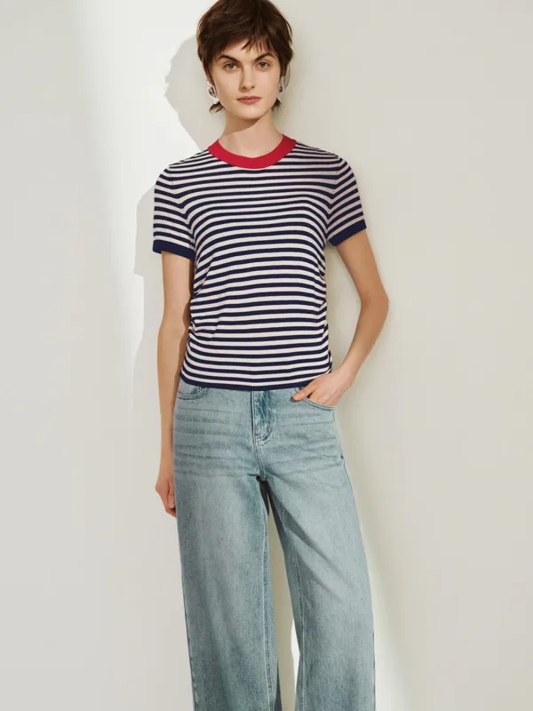 Striped Knitted T-Shirts sold by Urban Revivo