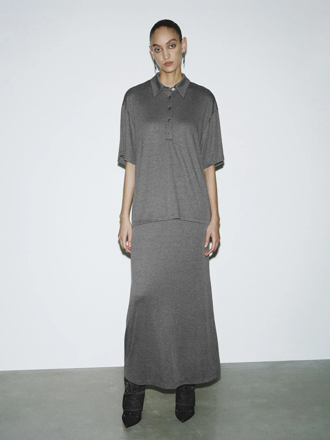 Shirt Collar Straight Dresses sold by Urban Revivo product image thumbnail 4