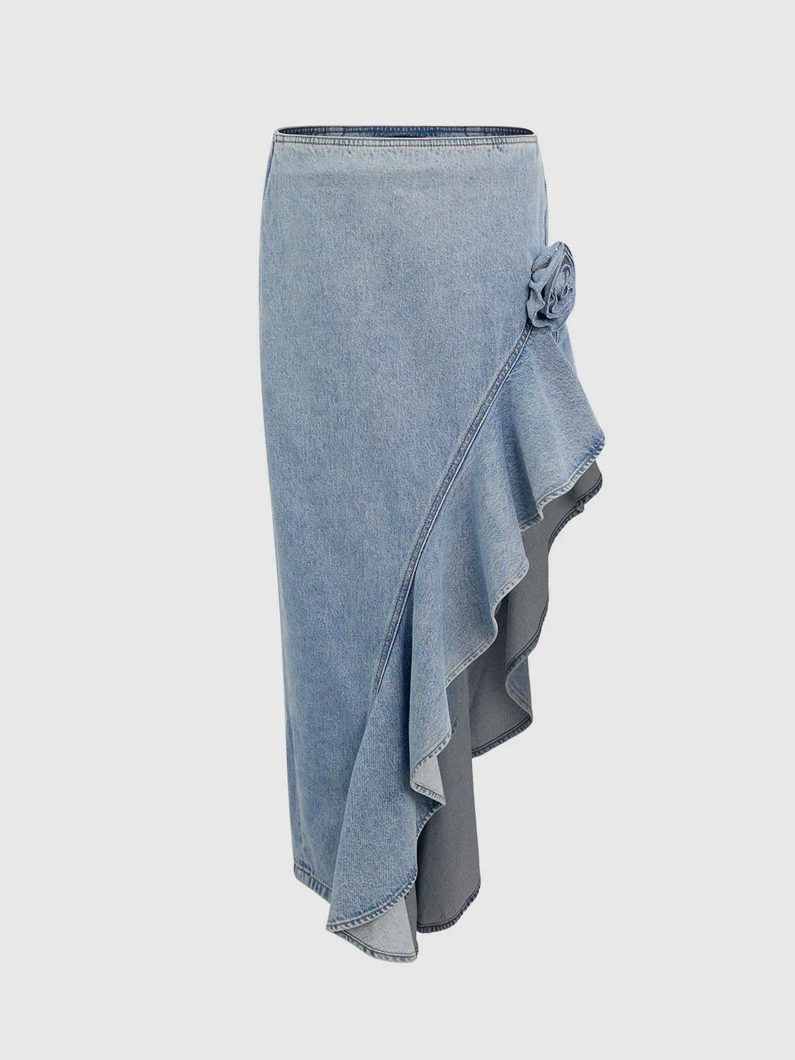 Irregular Hem Denim Skirts sold by Urban Revivo