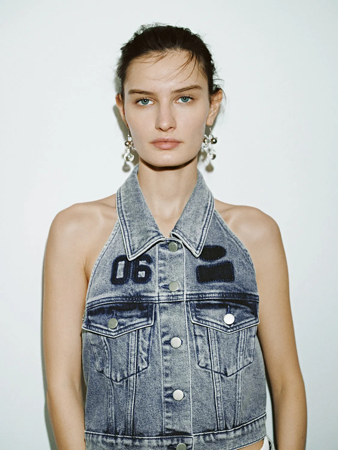 Halter Neck Denim Tops sold by Urban Revivo product image thumbnail 3